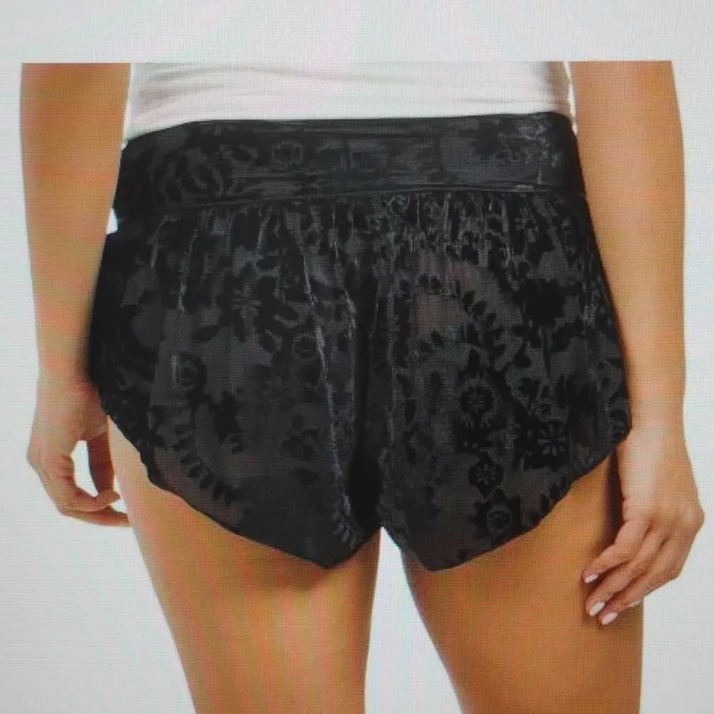 Free People Snow Angel Micro Velvet Shorts Ruffle Size L New With Tag